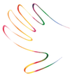 Un dibujo colorido de una mano sobre un fondo blanco.