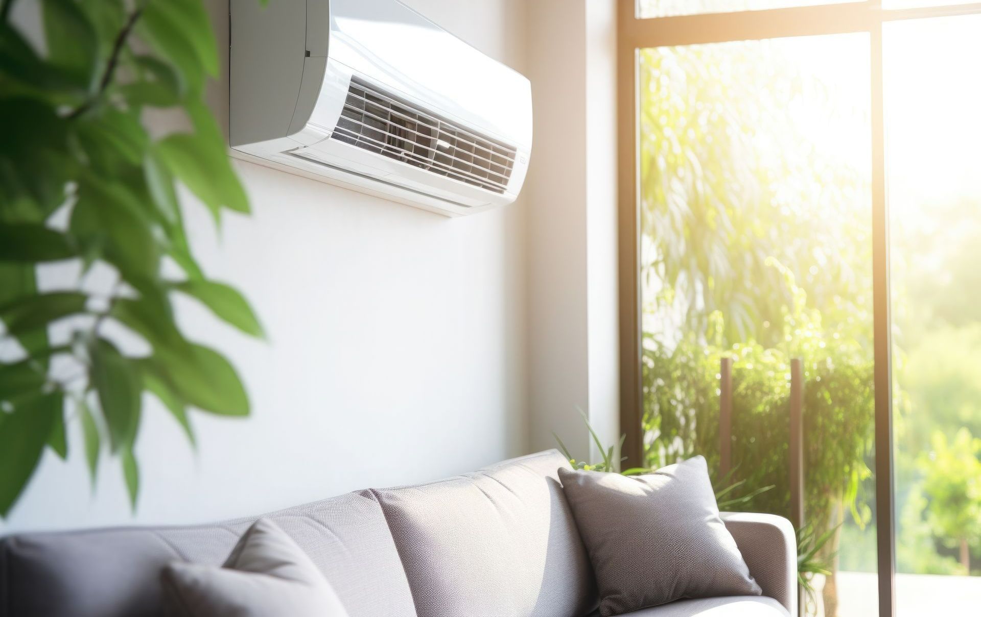 Une télécommande pointée vers une climatisation pour régler la température