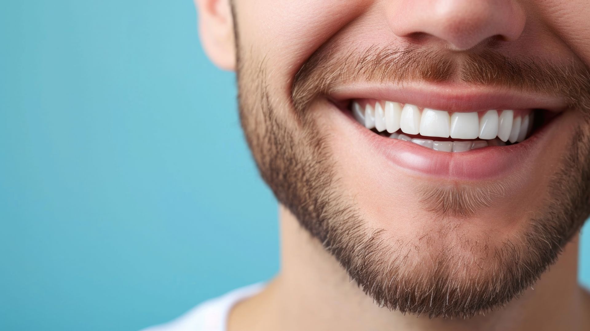 Homme aux dents blanches après blanchiment dentaire