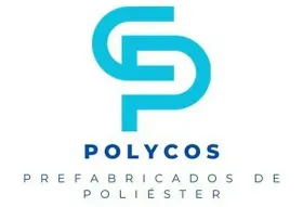 El logotipo de Polycos es una letra p azul sobre un fondo blanco.