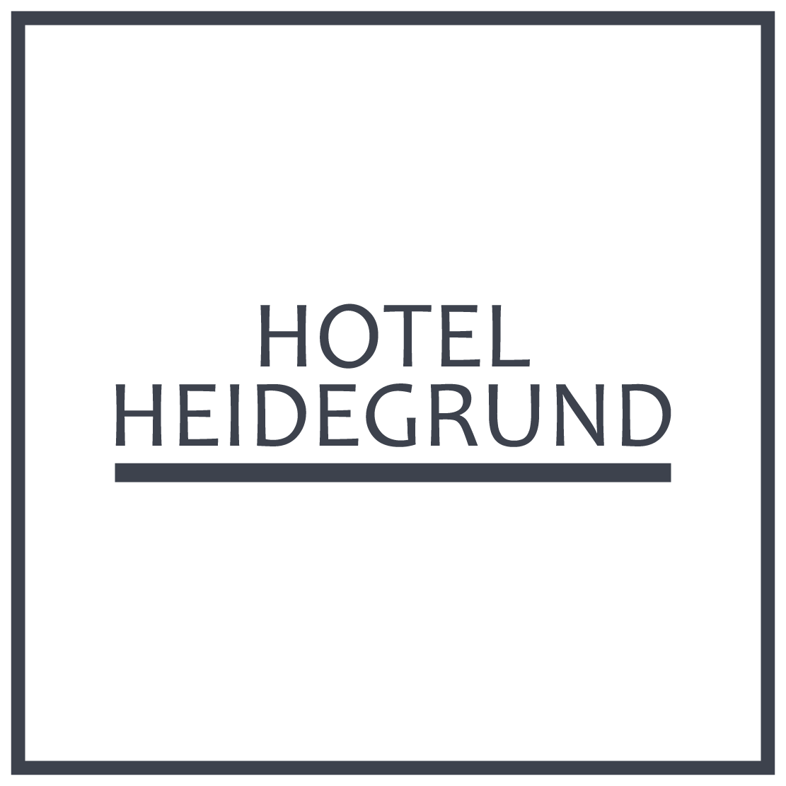 Ein quadratisches Logo mit dem Text 