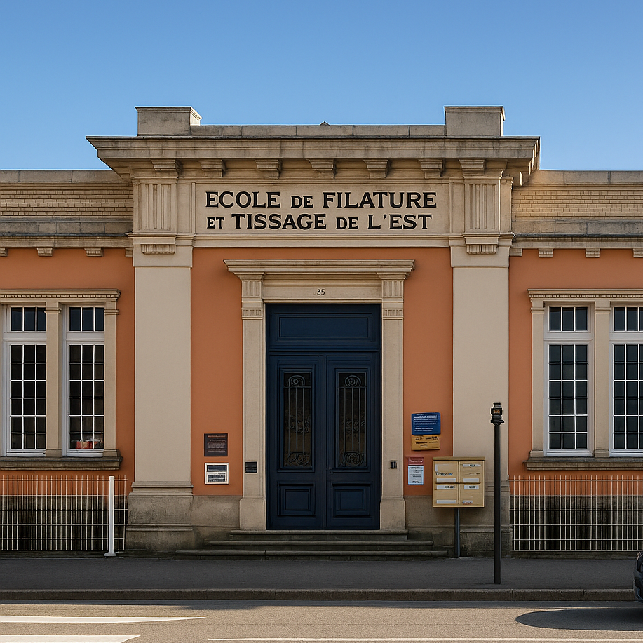 Facade de l’école de filature et tissage de l’Est.
