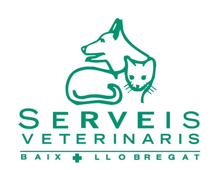Un logotipo para Servis Veterinaris muestra un perro y un gato.