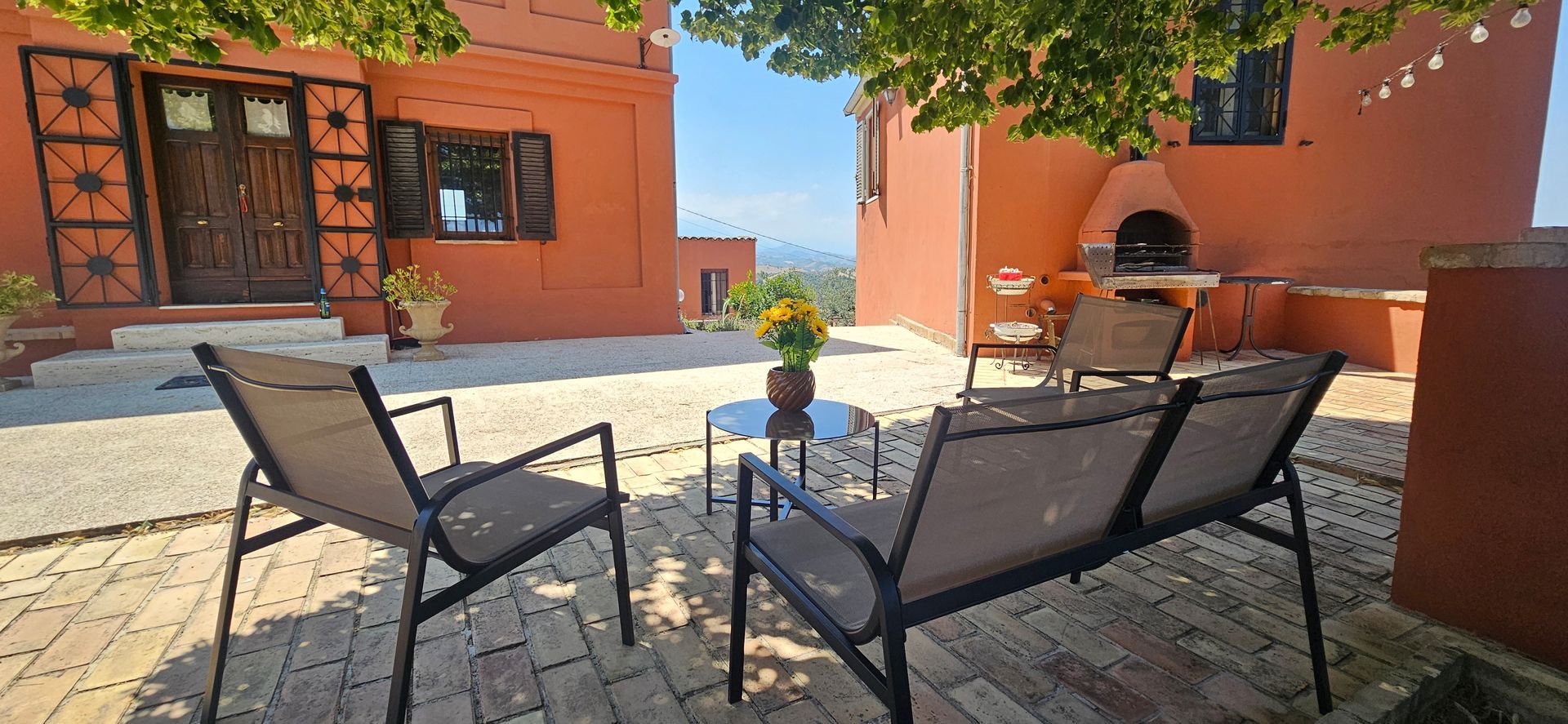 Terrace with mountain and sea view