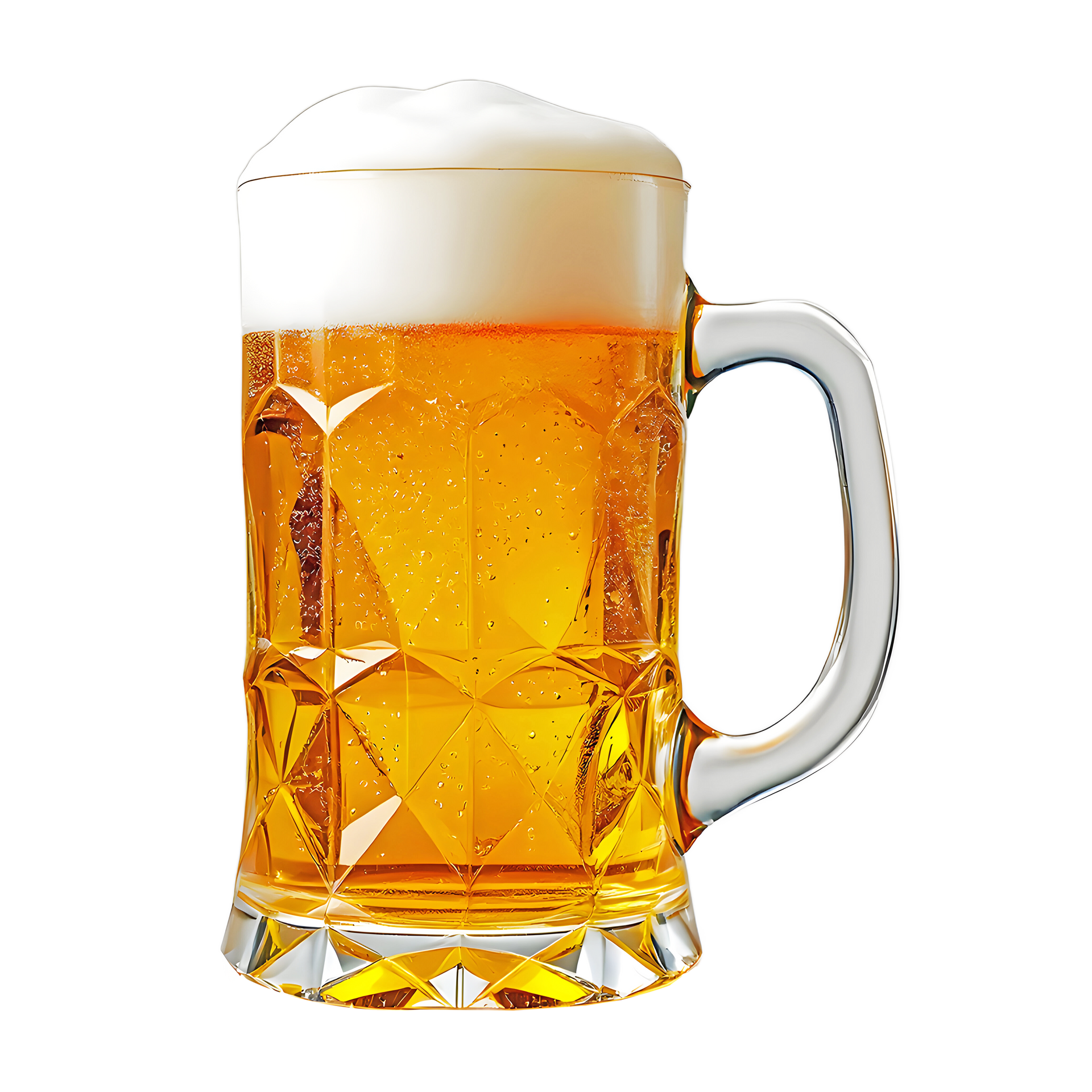 Une chope de bière blonde.