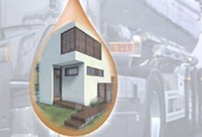 Una gota de líquido con una casa dentro