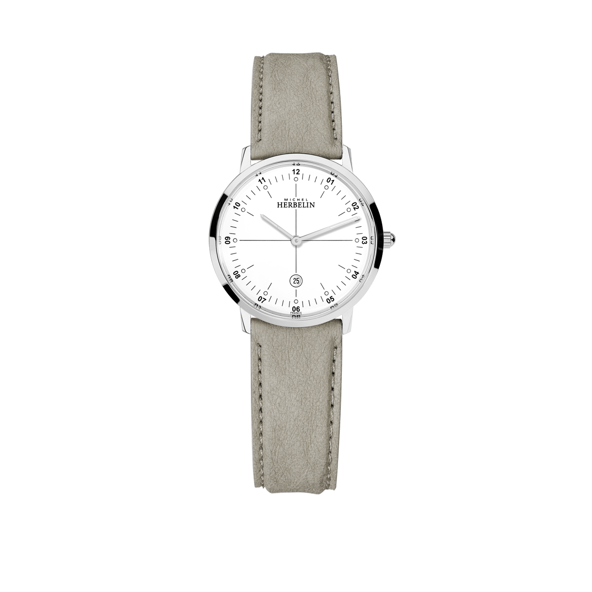 montre à bracelet en cuir gris