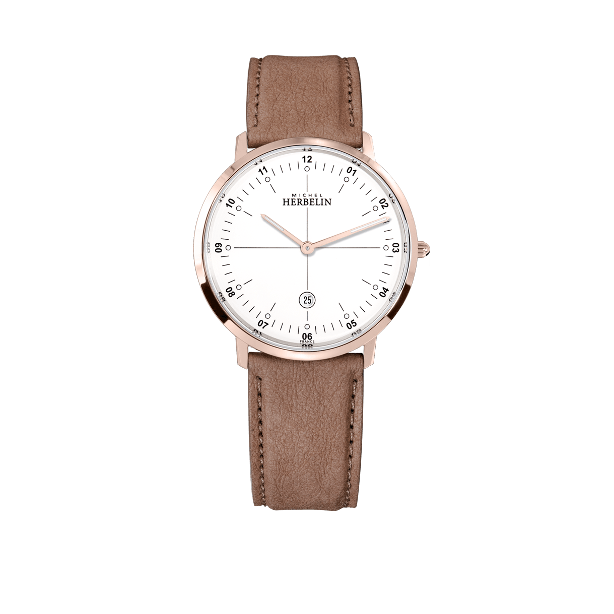 Montre à bracelet marron et blanche