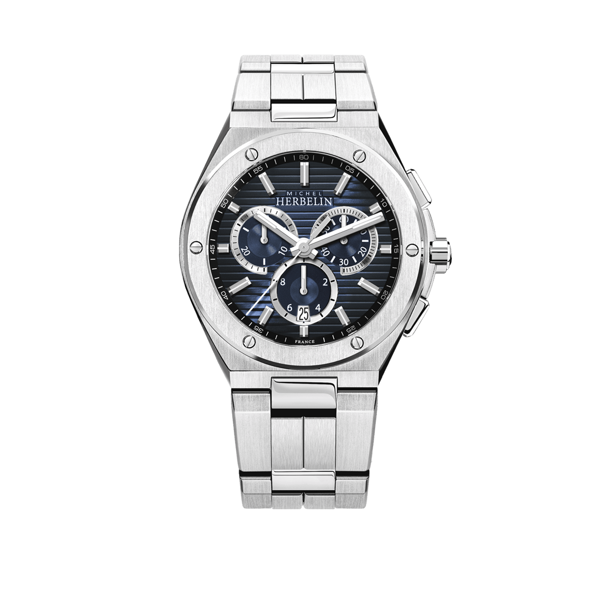 montre grise à bracelet métalique