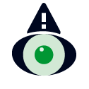 Icon Auge mit Warnsignal