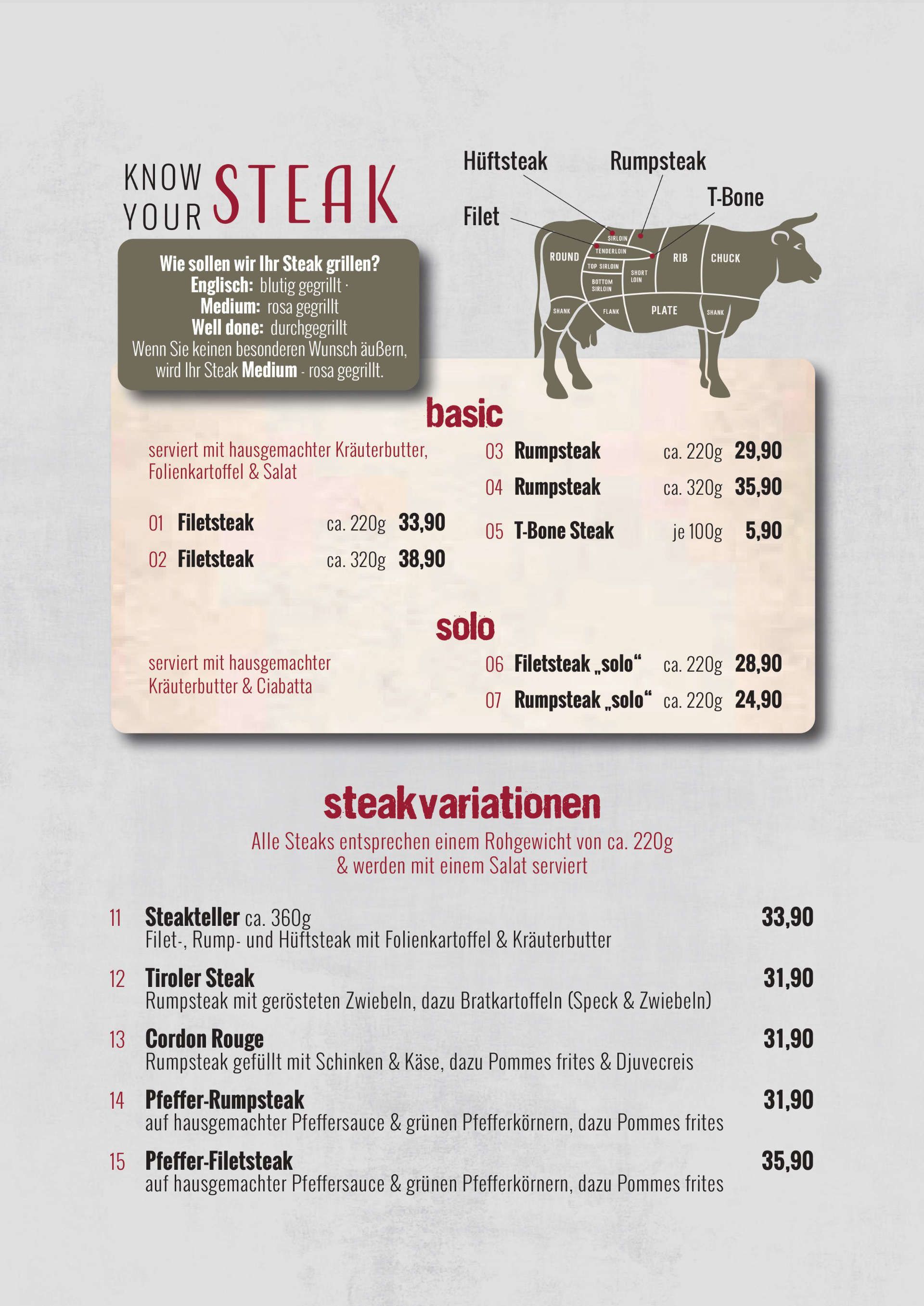 Speisekarte 2025 | Restaurant International Oberhausen | Seite 2