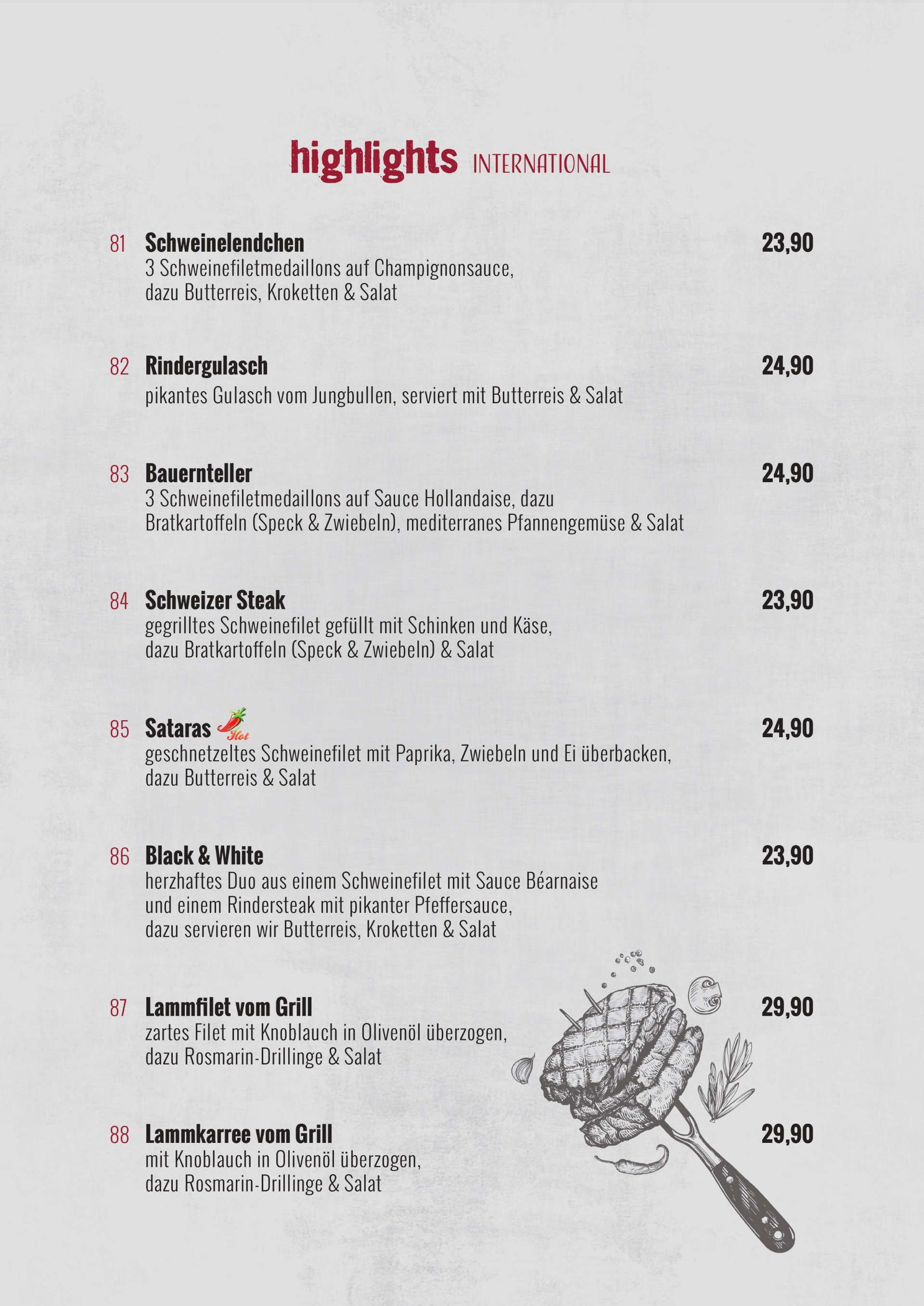 Speisekarte 2025 | Restaurant International Oberhausen | Seite 6