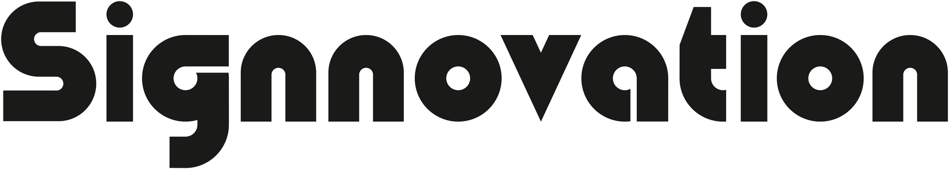 Das Logo von Signnovation ist Schwarz auf weißem Hintergrund
