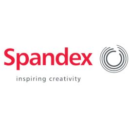 Das Spandex-Logo ist rot und weiß, darunter 