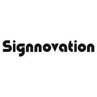 Ein schwarz-weißes Logo für ein Unternehmen namens Signnovation.
