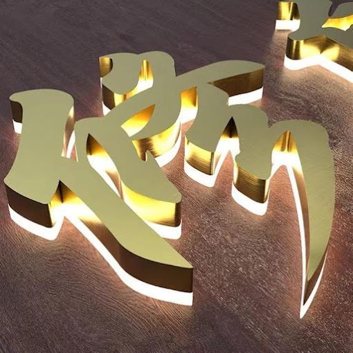 Enseigne lumineuse d'un caractère asiatique