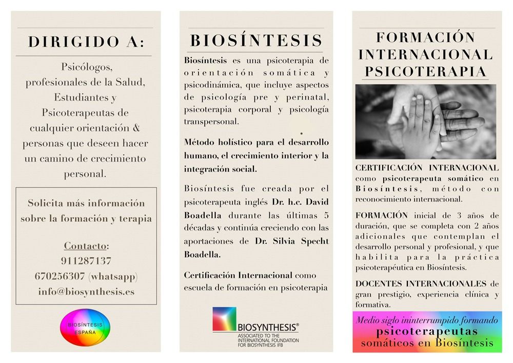 Un folleto para la formación internacional en psicoterapia en español