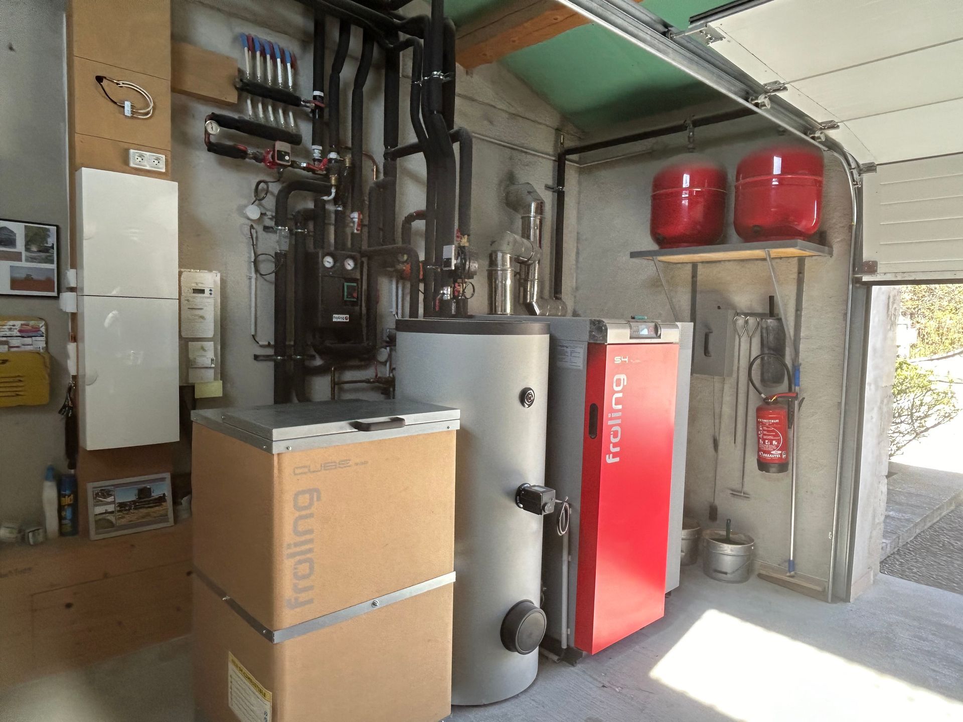 Chaudière à bois avec des granules