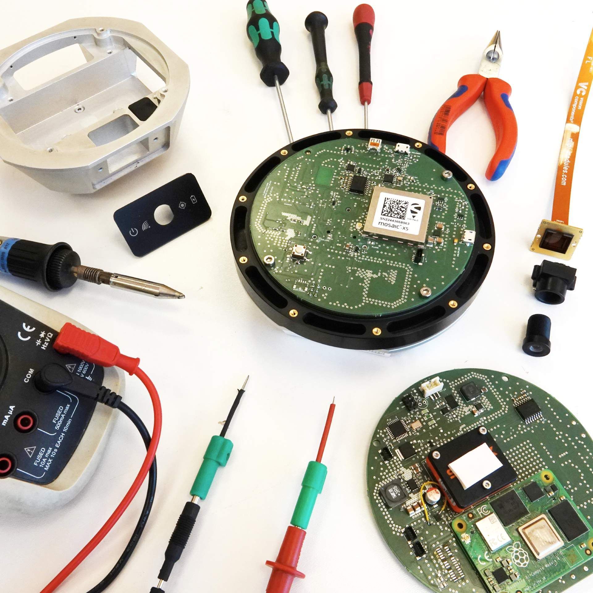 Ein Rauchmelder auseinandergebaut