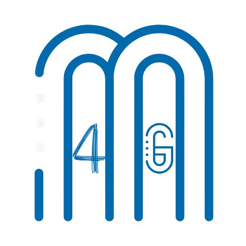 Logotipo azul con arcos, 