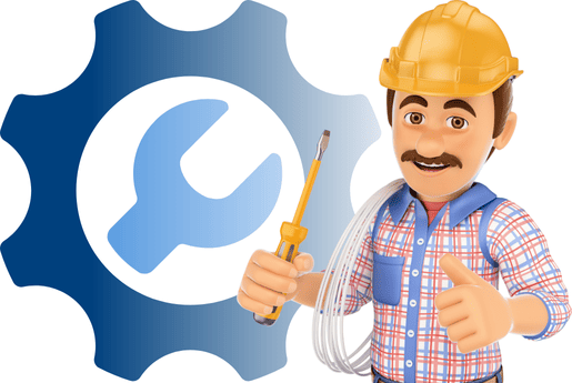 Robot sentado en un escritorio, codificando en una computadora portátil, código en segundo plano, dando un pulgar hacia arriba.