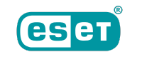 Logotipo de ESET en turquesa y blanco.