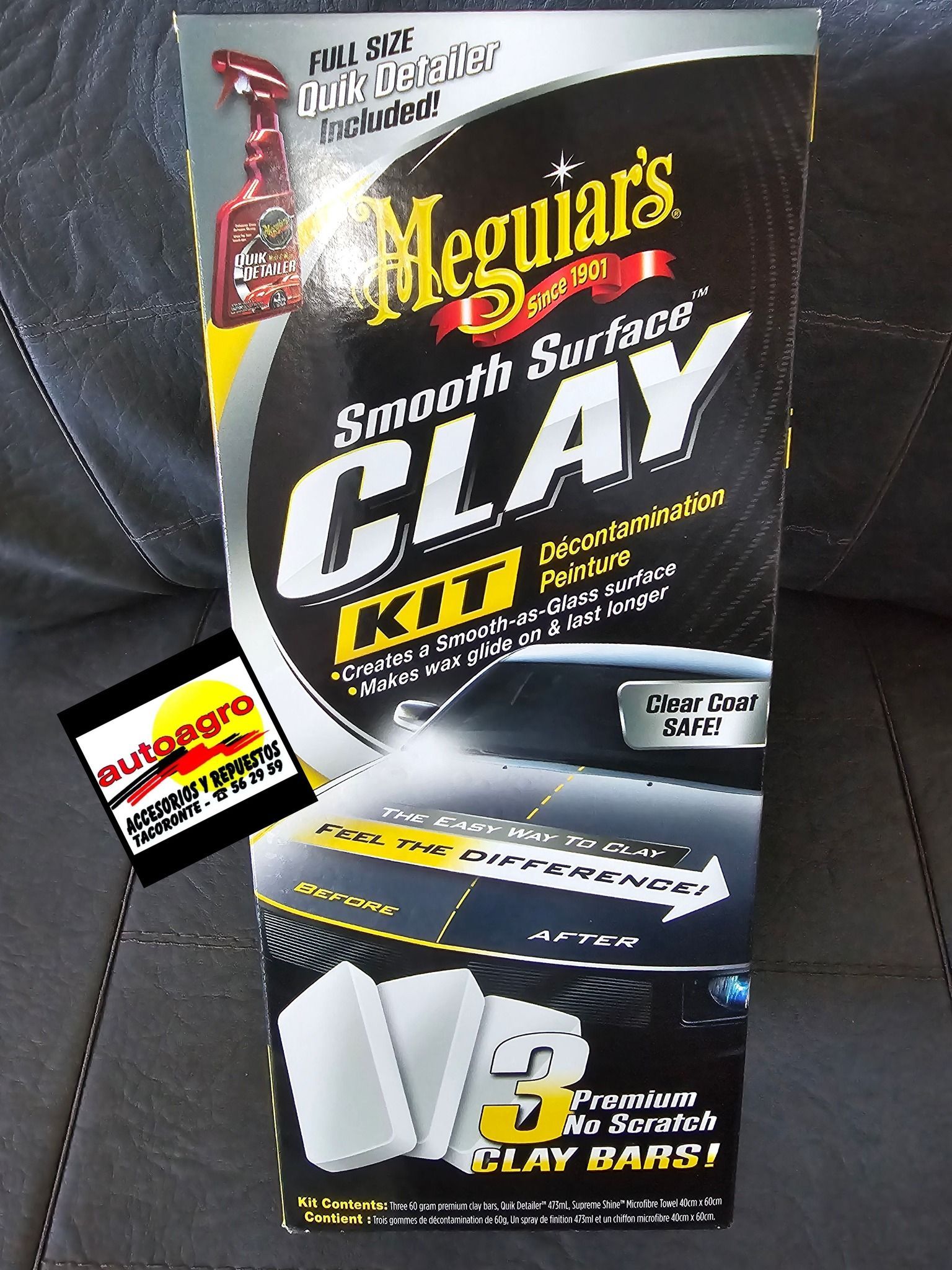 Una caja de kit de arcilla de superficie lisa de Meguiar's