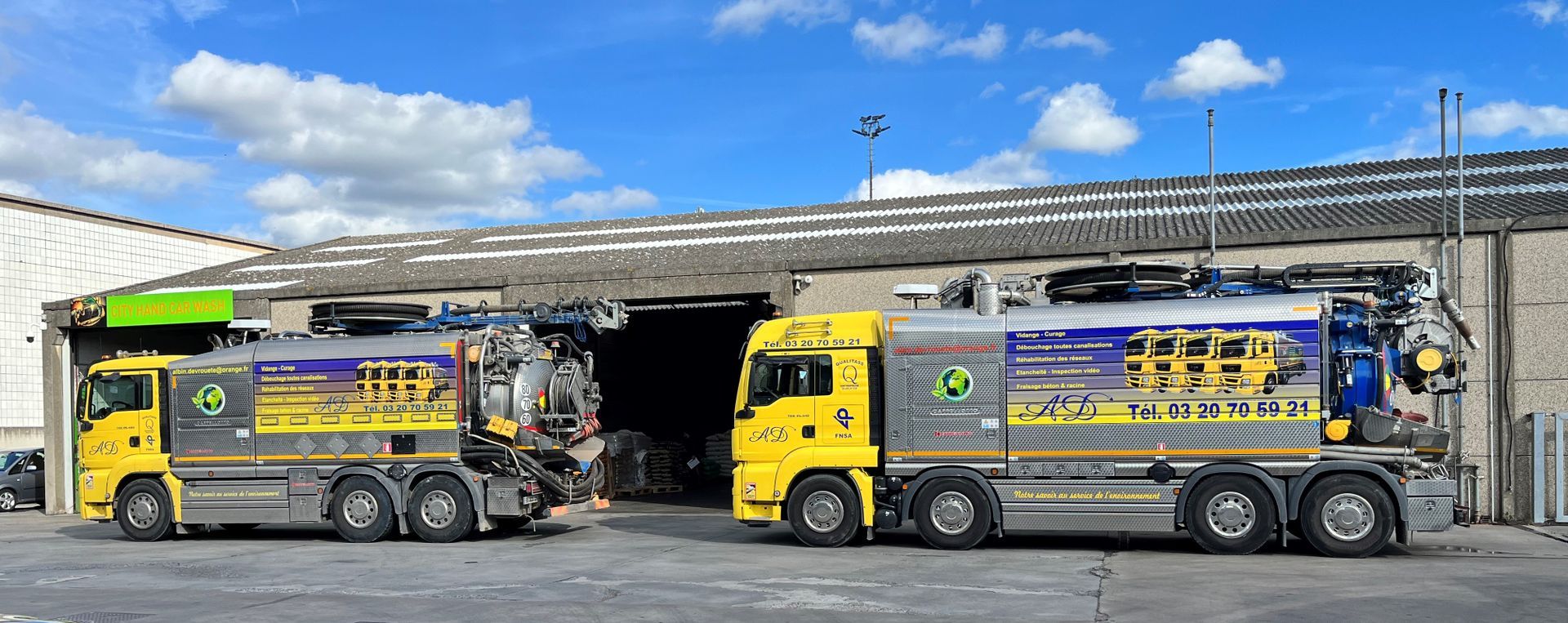 2 camions hydrocureurs