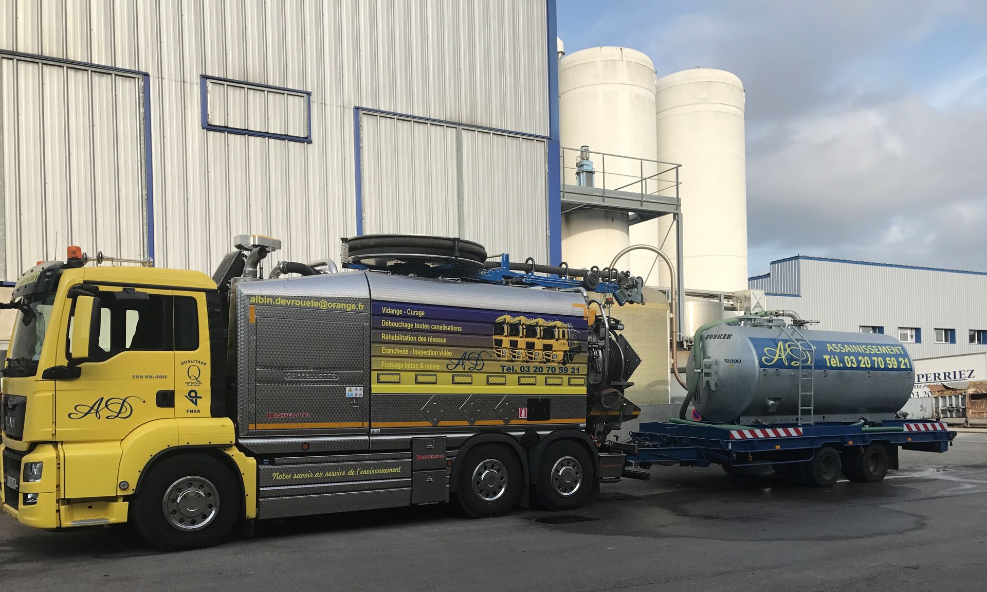 Camion hydrocureur intervention en entreprise