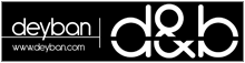 Un logotipo en blanco y negro para devban.
