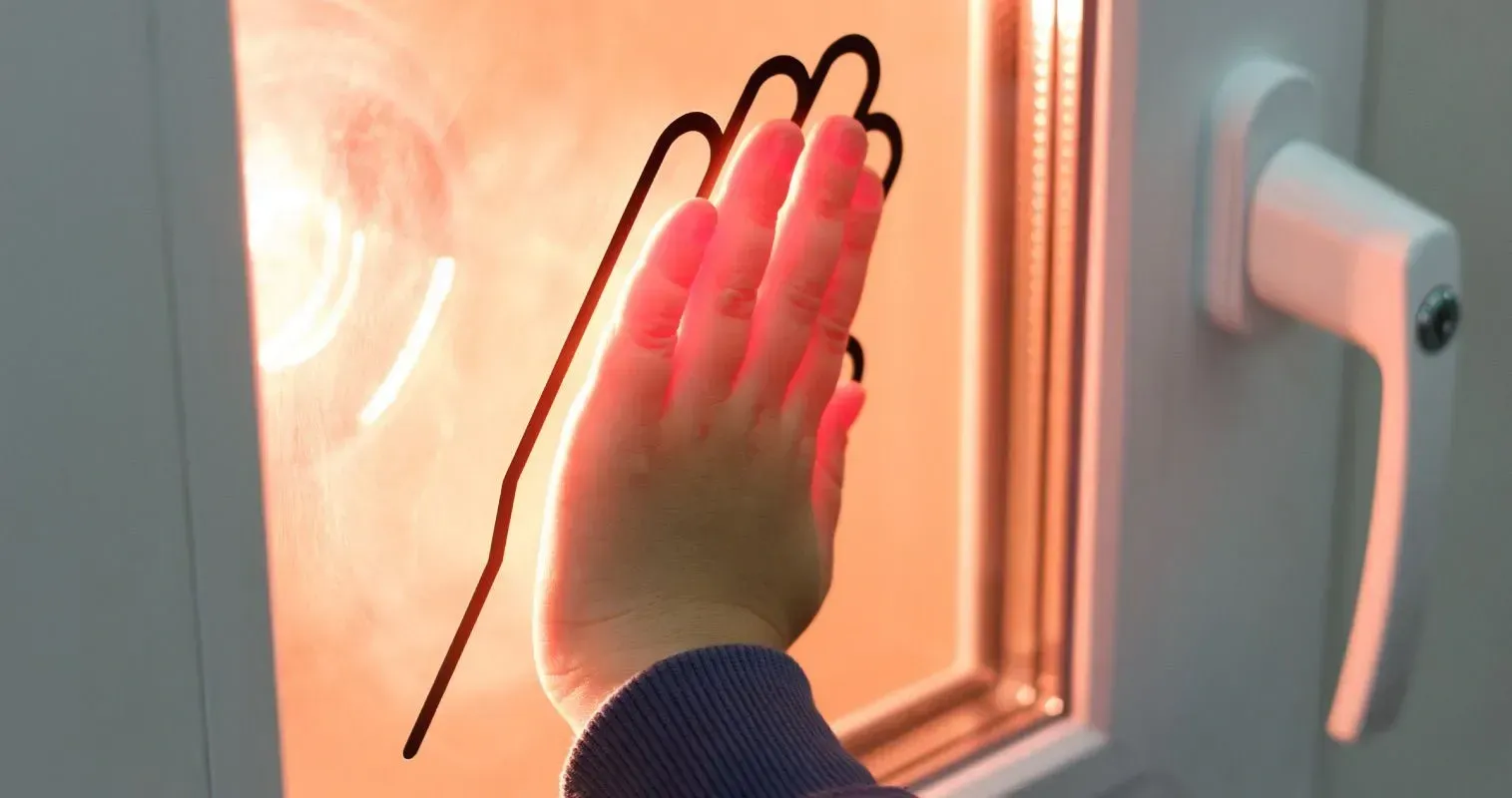 La mano de una persona introduce la mano en un horno microondas.