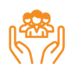 3 Personen und Hand Icon