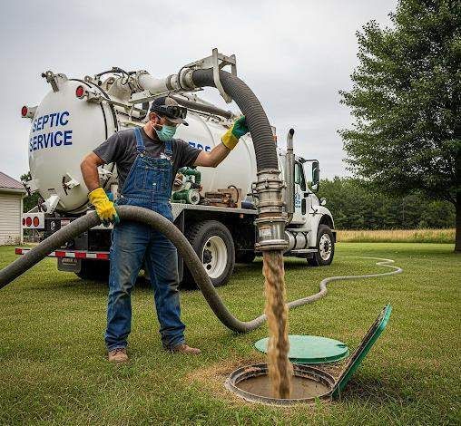 Un homme qui vidange une fosse
