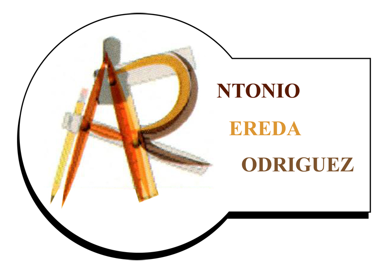 Logotipo con una brújula formando una letra "R", y el nombre "Antonio Ereda Rodríguez".