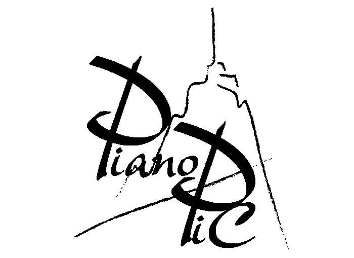 Un logo noir et blanc pour une entreprise appelée piano pic