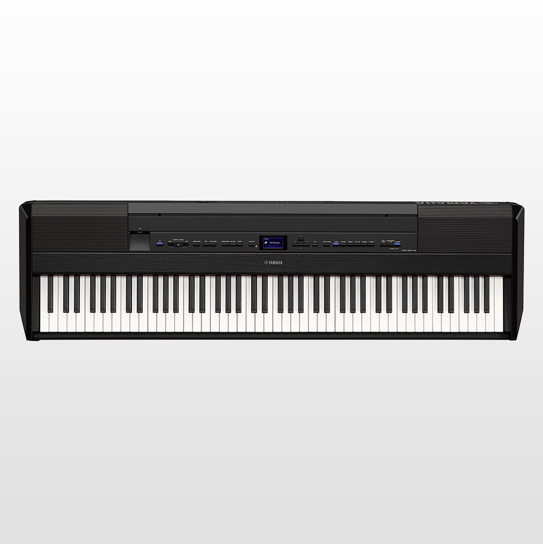Un clavier de piano noir et blanc sur fond blanc