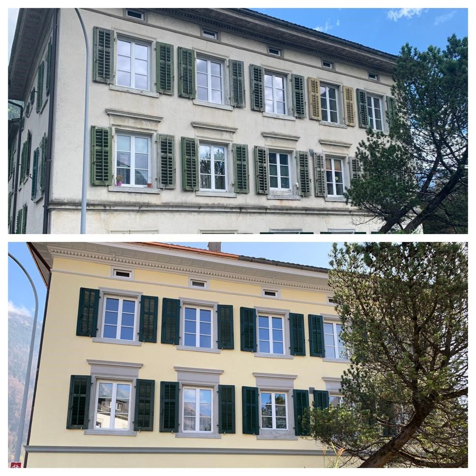 Fassadensanierung Denkmalgeschützter Altbau in Glarus