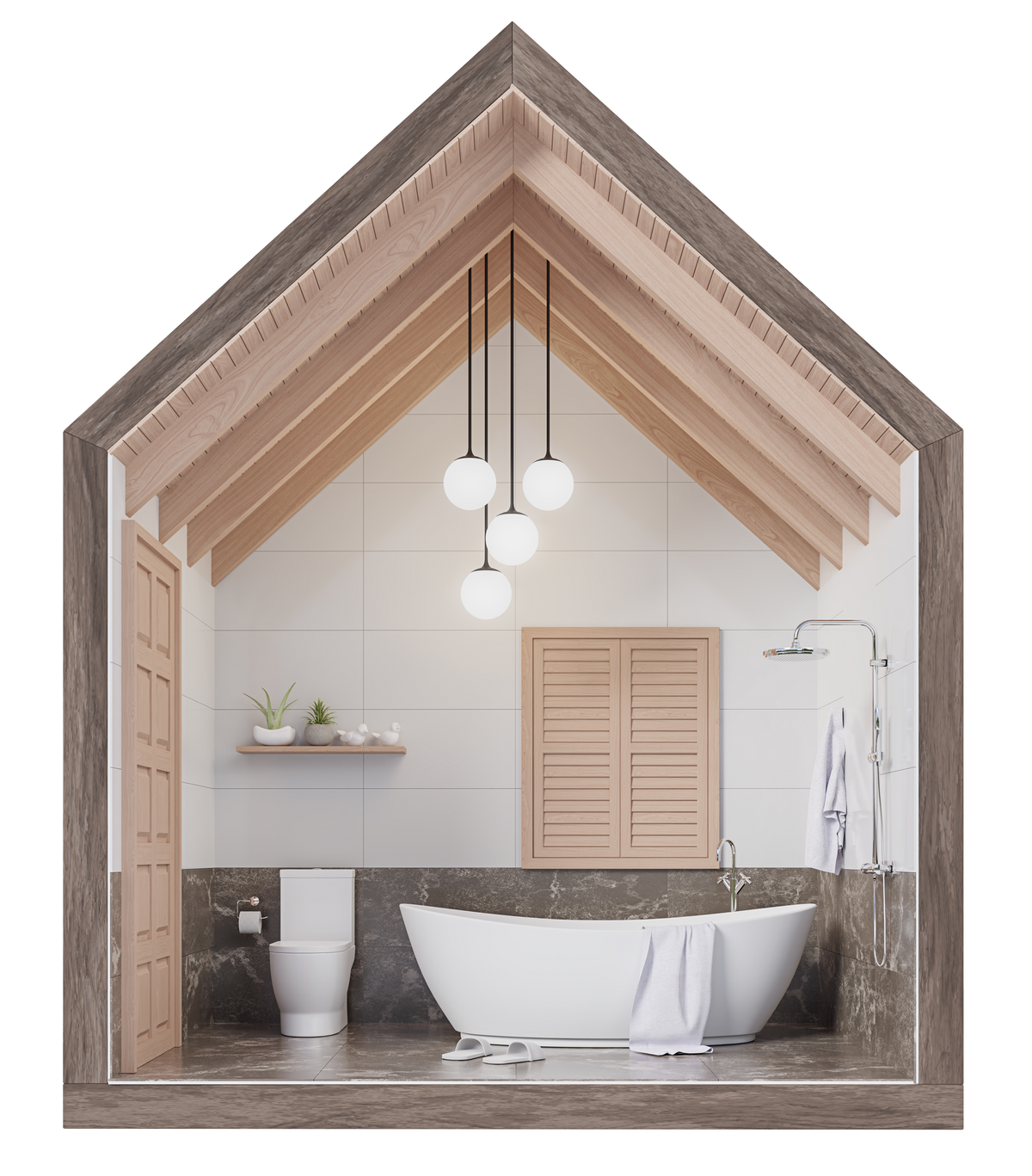 Une maquette de salle de bains moderne