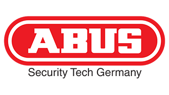 Ein rot-weißes Logo für Abus Security Tech Deutschland
