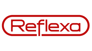 Ein rotes Reflexa-Logo auf weißem Hintergrund.