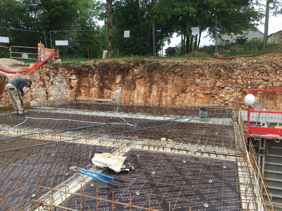 Installation électrique avant coulage de dallage