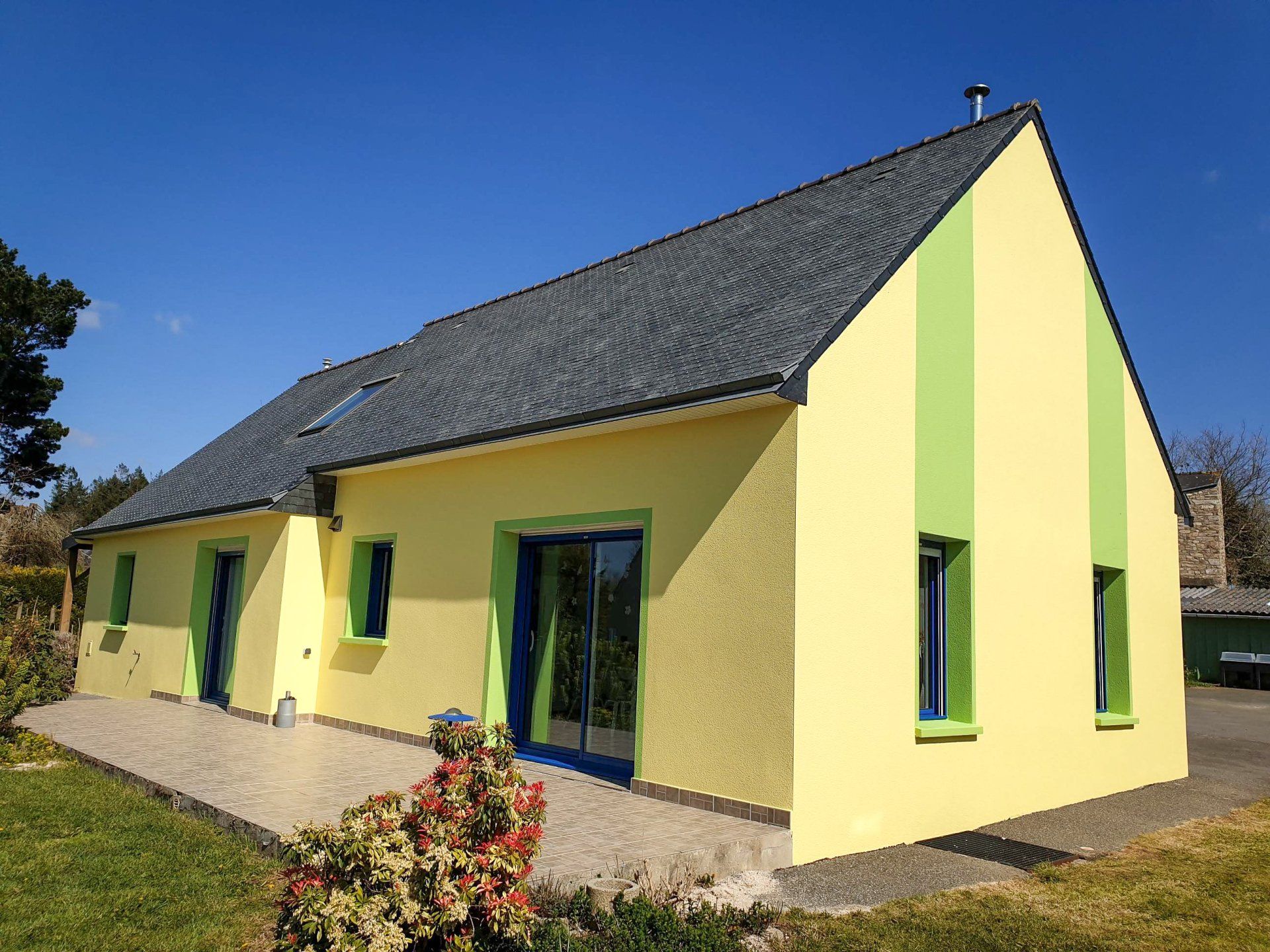 ravalement de façade en vert