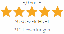 Five stars are lined up in a row on a white background.