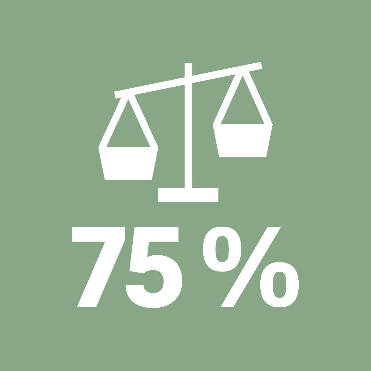 Icon Waage und 75 %