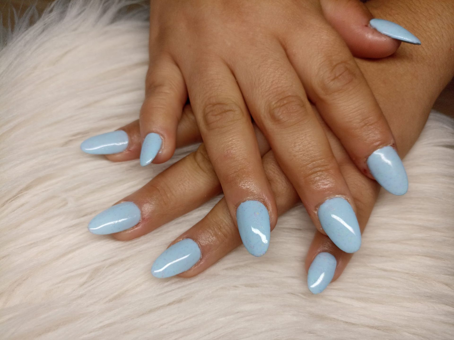 Rallongement d'ongles turquoise