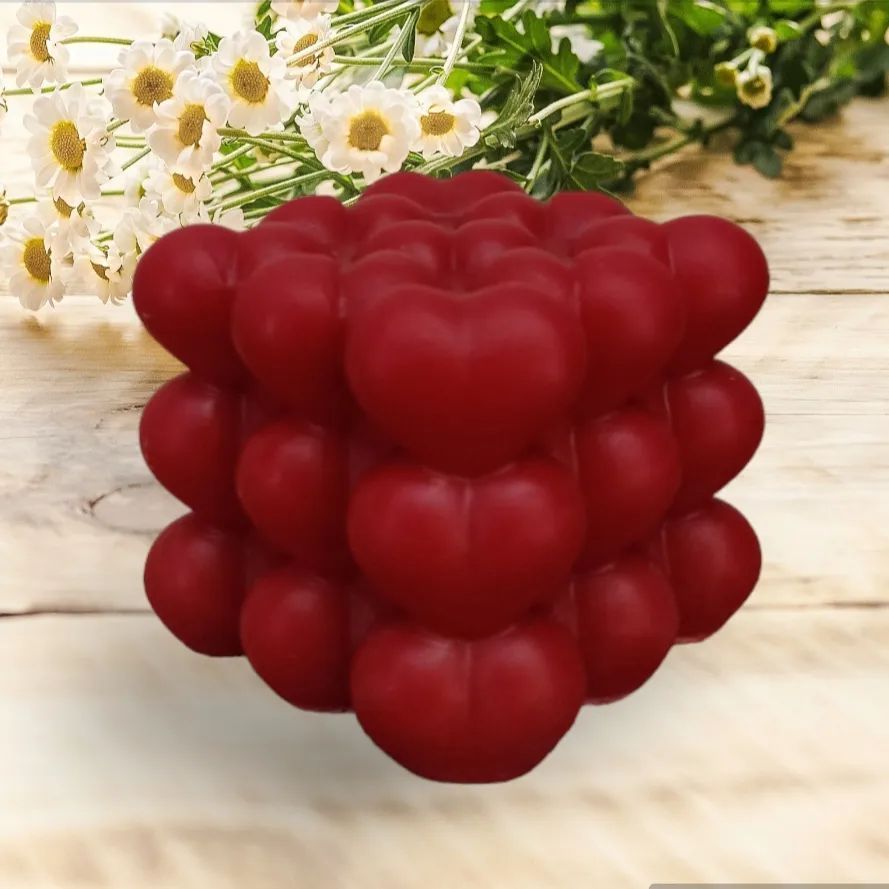Bougie cube rouge