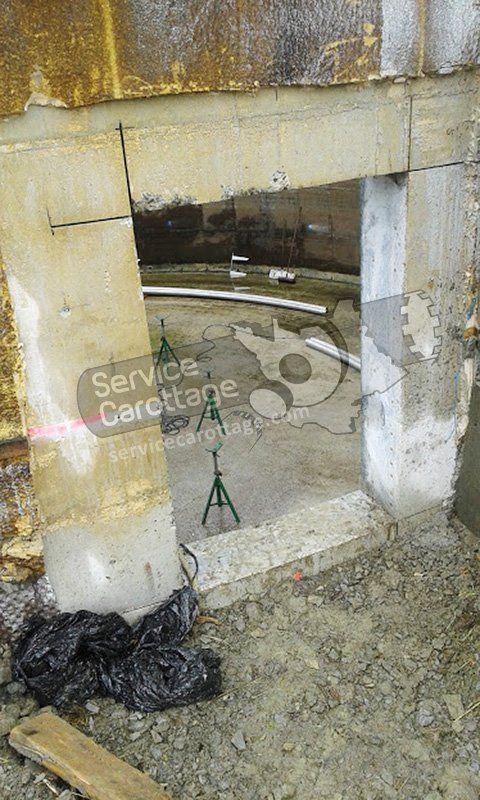 Exemple de sciage béton : ouverture de porte