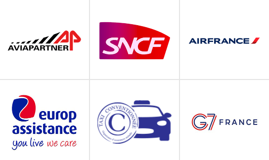 Logos des partenaires de l'entreprise de taxi