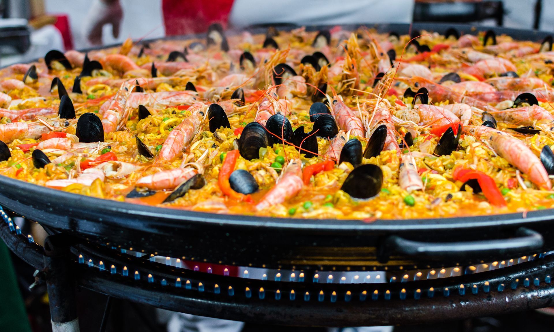 Paella en préparation