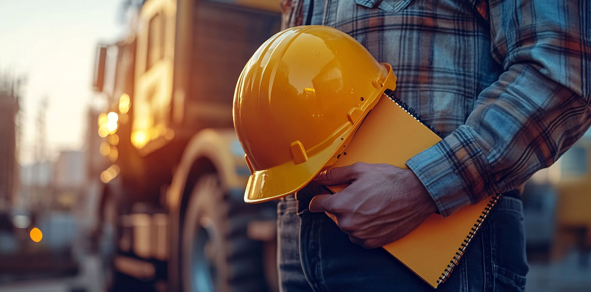 Casque de chantier et porte-documents